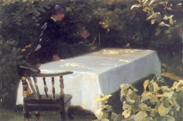 Peder Severin Kroyer Painting - Mesa en el jardín 1887 Peder Severin Kroyer